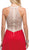 Dancing Queen - 9881 Bedazzled Halter A-line Evening Dress in Red