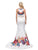 Dancing Queen - 9883 Two-Piece Floral Print Mermaid Evening Dress  in White and Multi-Color
