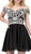 Dancing Queen - 9983 Metallic Appliqued Off Shoulder Homecoming Dress in Black