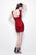 Primavera Couture - 9883 Sequined Cap Sleeves Scoop Dress  in Red