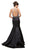 Dancing Queen - 9890 Jeweled Illusion Halter Mermaid Evening Dress in Black