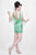 Primavera Couture - 9895 Cowl Back Sequined Cocktail Dress in Green