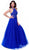 Lace Embroidered Bodice Halter Long Gown