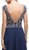 Dancing Queen - 9899 Embellished Lace Bodice  V-Back Long Formal Dress in Blue