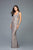 Scala - 48962 Sequined V-neck Long Sheath Dress In Gray and Silver