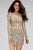 99022 Beaded Lace Sheer Long Sleeve Sheath Dress