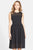 Donna Morgan - D3109M Jacquard Jewel Neck A-line Dress in Black
