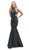 Dancing Queen - 9906 Embellished Halter Neck Mermaid Prom Dress In Black