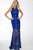 99099 Beaded Lace Halter Neck Sheath Dress