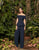 Daymor Couture - Off-Shoulder Ruffled Peplum Jumpsuit 990B In Blue