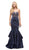 Dancing Queen - 9917 Beaded Sweetheart Mermaid Evening Dress in Blue