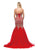 Lavishly Beaded Embroidered Sweetheart Mermaid Gown in Red