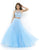 Blush - Two Piece Halter Long Gown 9935 in Blue