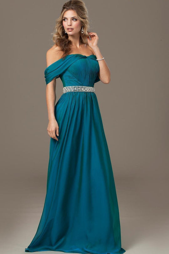 99361 Off-Shoulder Chiffon Evening Gown