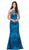 Dancing Queen - 9943 Embellished Halter Mermaid Evening DressDancing Queen - 9943 Embellished Halter Mermaid Evening Dress In Blue