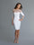 Saboroma - 99619 Floral Bateau Long Sleeves Cocktail Dress In White