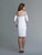 Saboroma - 99619 Floral Bateau Long Sleeves Cocktail Dress In White