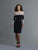 Saboroma - 99619 Floral Bateau Long Sleeves Cocktail Dress In Black