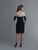 Saboroma - 99619 Floral Bateau Long Sleeves Cocktail Dress In Black
