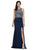 Dancing Queen - 9964 Ornate Cutout Illusion Gown in Blue