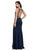 Dancing Queen - 9964 Ornate Cutout Illusion Gown in Blue