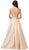 Dancing Queen - 2533 Gold Embellished Lace Bodice Satin A-Line Gown In Neutral
