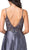 Dancing Queen - 2614 Embellished V-neck A-line Dress In Gray