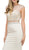 Dancing Queen - 9966 Embellished Illusion Bateau Sheath Evening Dress in Nude