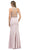 Beaded Illusion Halter Evening Dress With Slit - ADASA