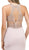Beaded Illusion Halter Evening Dress With Slit - ADASA