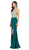 Beaded Illusion Halter Evening Dress With Slit - ADASA