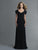 Saboroma - 99773 Cold Shoulder V Back Trumpet Gown In Black