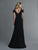 Saboroma - 99773 Cold Shoulder V Back Trumpet Gown In Black