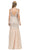 Dancing Queen - 9978 Embellished V-Neck Trumpet Prom Dress in Nude