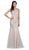 Dancing Queen - 9978 Embellished V-Neck Trumpet Prom Dress in Silver