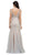 Dancing Queen - 9978 Embellished V-Neck Trumpet Prom Dress in Silver