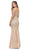 Dancing Queen - 9979 Sleeveless Jeweled Trumpet Long Gown in Gold