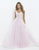 Blush - V Neck Cap Sleeve Long Dress 9986 in Pink