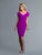 Saboroma - 99886 V Neck Cold Shoulder Knee Length Dress In Pink