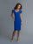 Saboroma - 99886 V Neck Cold Shoulder Knee Length Dress In Blue