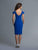 Saboroma - 99886 V Neck Cold Shoulder Knee Length Dress In Blue