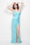 Primavera Couture - Opulent V-Neck Multi-Strand Sheath Gown 9991 in Blue