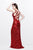 Primavera Couture - Opulent V-Neck Multi-Strand Sheath Gown 9991 in Red