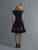 Saboroma - 99940 Ruffled Cap Sleeves Crepe A-Line Cocktail Dress In Black