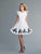 Saboroma - 99940 Ruffled Cap Sleeves Crepe A-Line Cocktail Dress In White