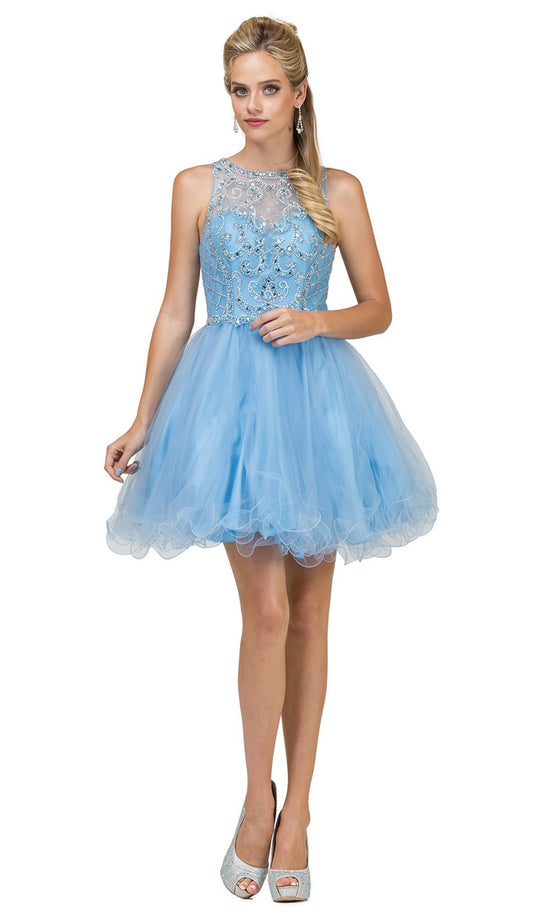 Dancing Queen - 9995 Jewel Adorned A-Line Cocktail Dress