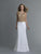 Saboroma - 99952 Sleeveless Bateau Trumpet Dress In White