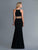 Saboroma - 99966 Sleeveless Halter Trumpet Dress In Black