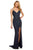 Sherri Hill - 53037 Bead Embellished V-Neck Long Dress In Blue