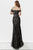 Jovani - 66305 Lace Off-Shoulder Mermaid Evening Dress In Black and Gold
